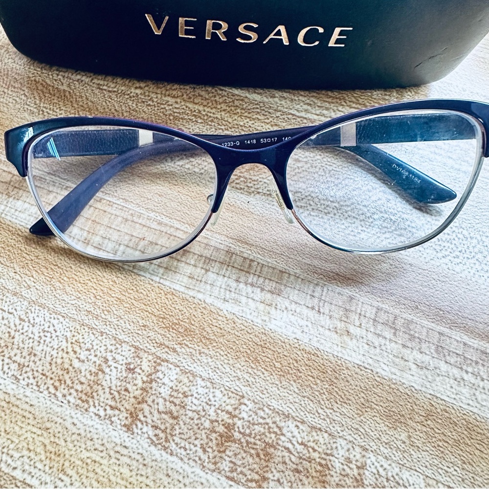 Versace Eyeglasses FRAMES ONLY burgundy color